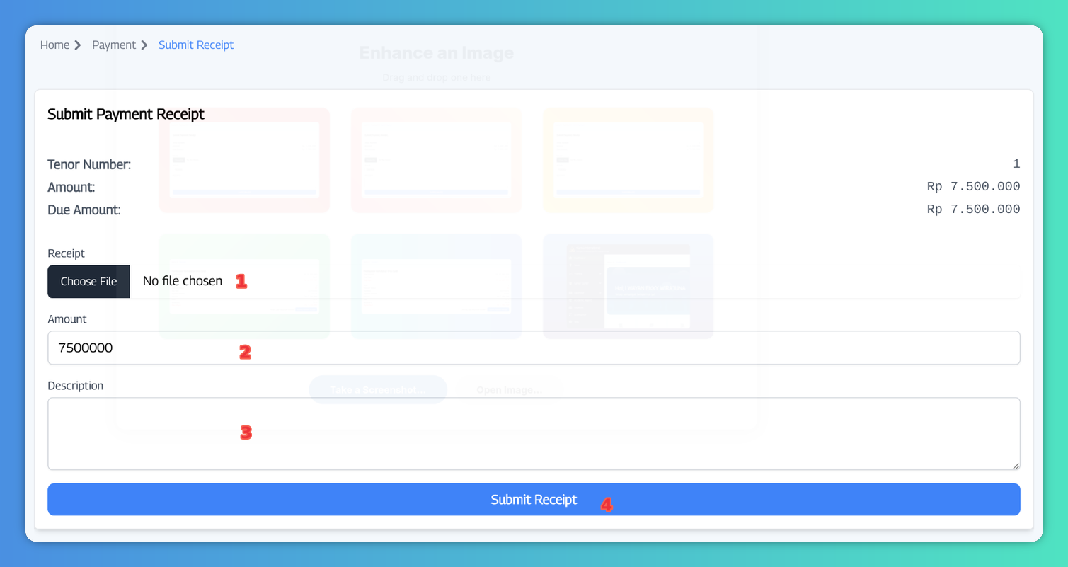 Submit Payment Reciept